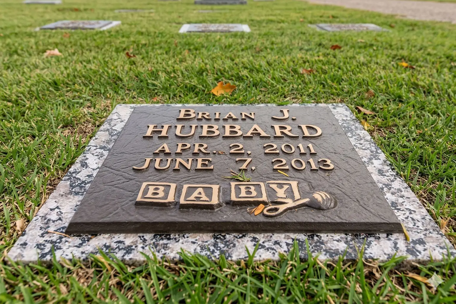 WMFBChild-002 Flat Bronze Memorial Marker for a child
