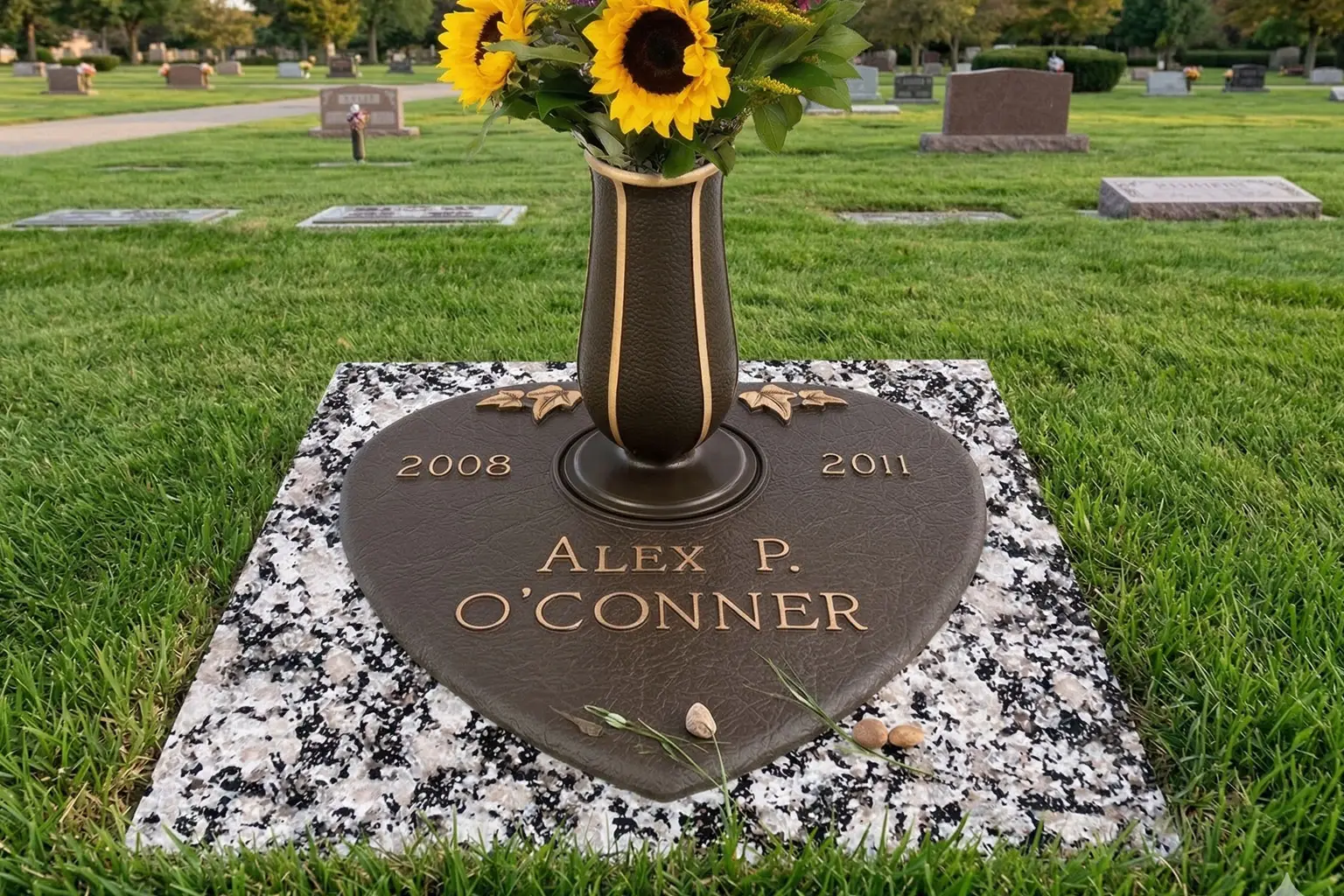 WMFBChild-004 Flat Bronze Memorial Marker for a child