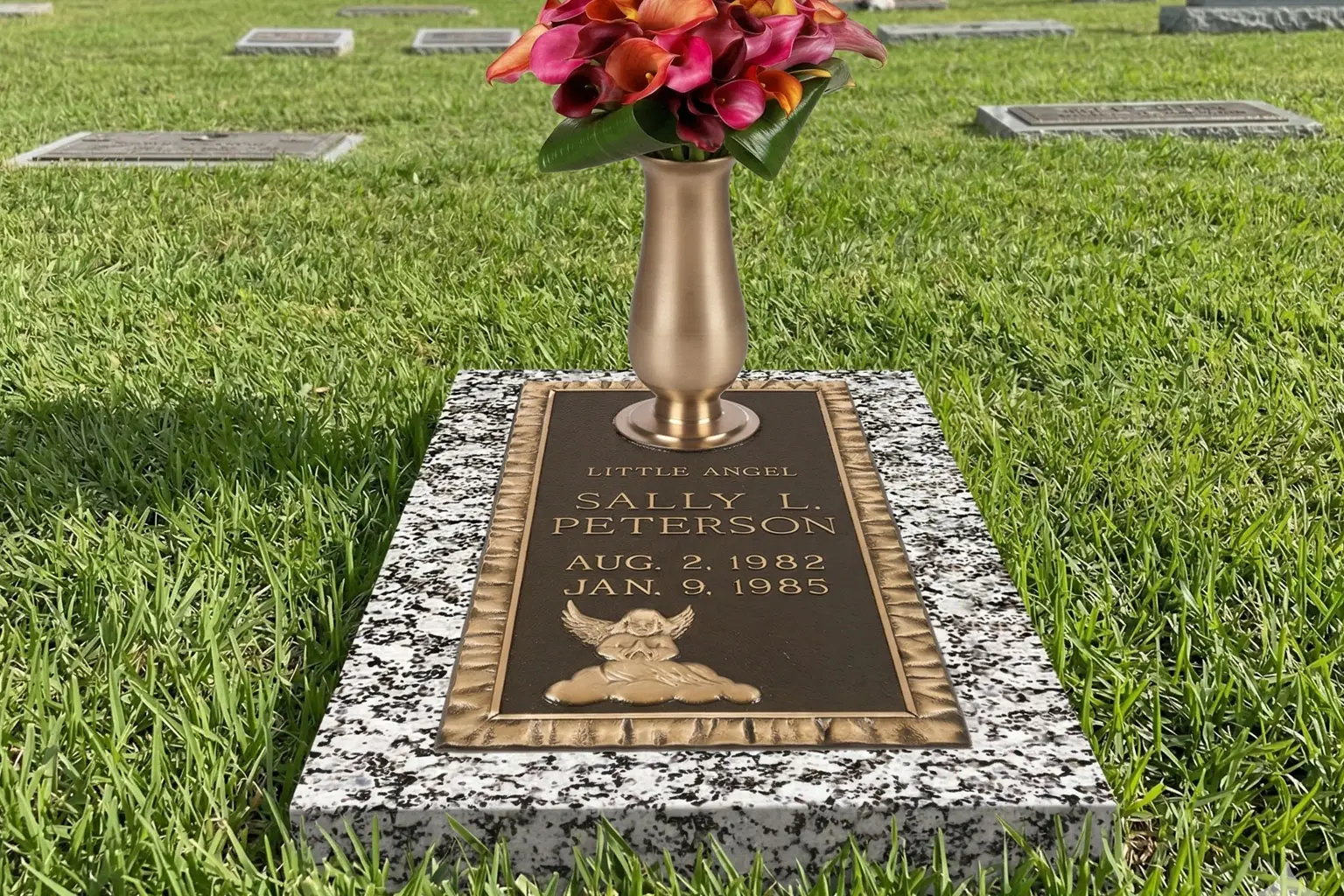 WMFBChild-005 Flat Bronze Memorial Marker for a child