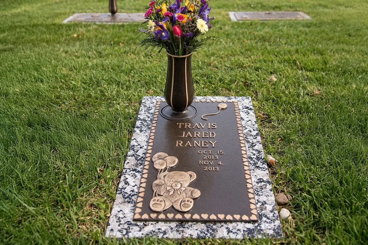 WMFBChild-006 Flat Bronze Memorial Marker for a child