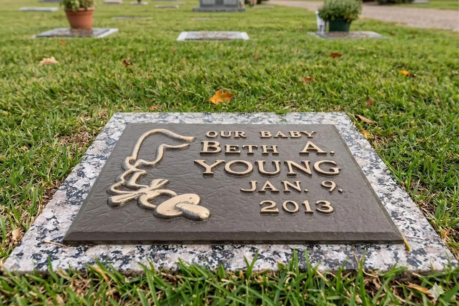 WMFBChild-008 Flat Bronze Memorial Marker for a child
