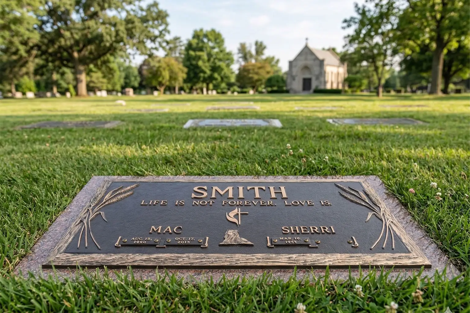 WMFBDI-04 Flat Bronze on Granite Memorials double Interment