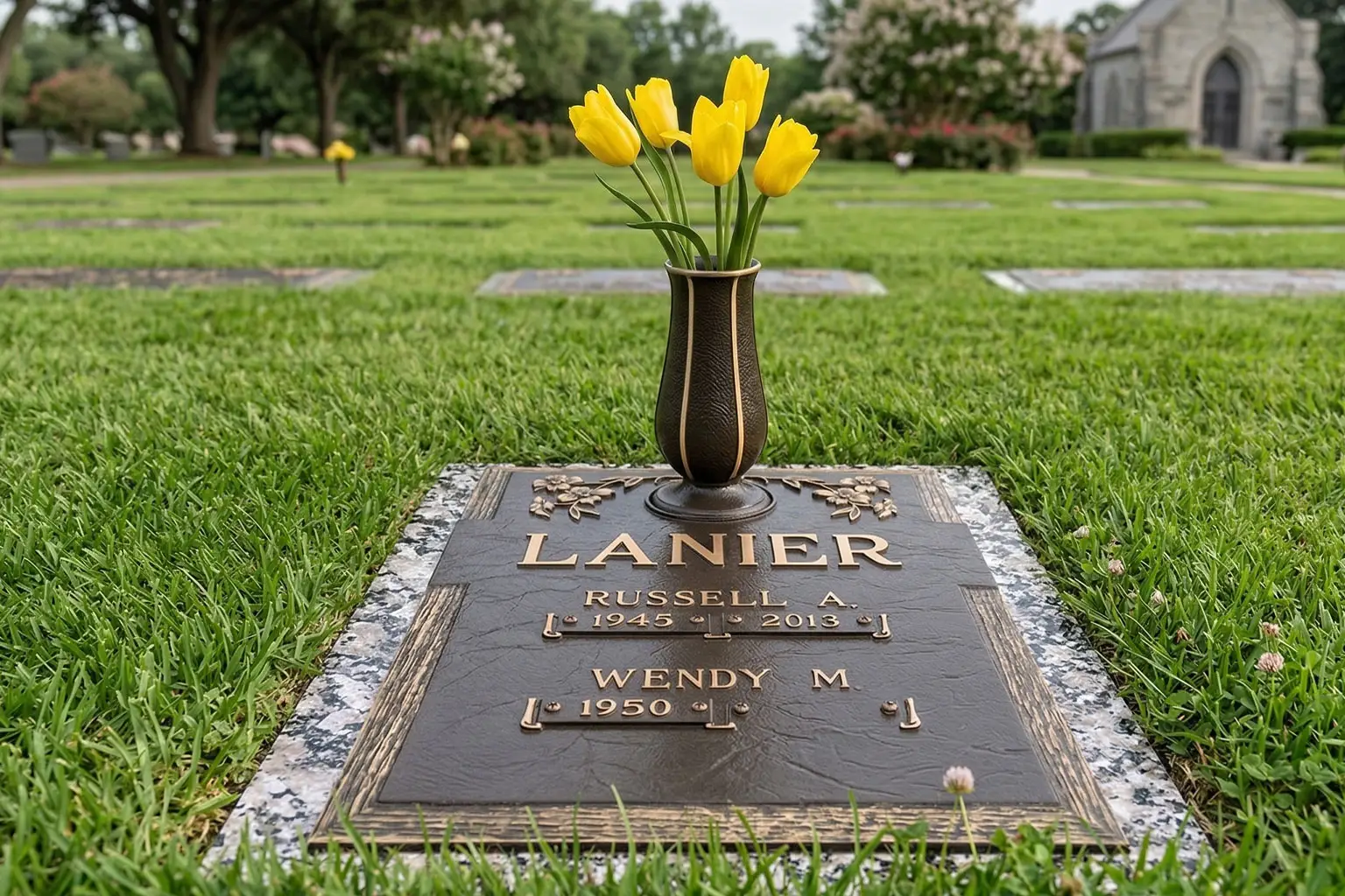 WMFBDI-06 Flat Bronze on Granite Memorials double Interment