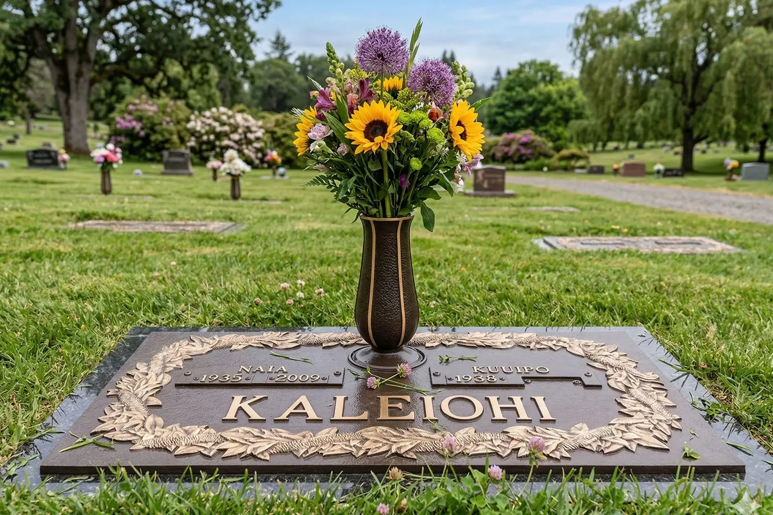 WMFBDI-07 Flat Bronze on Granite Memorials double Interment