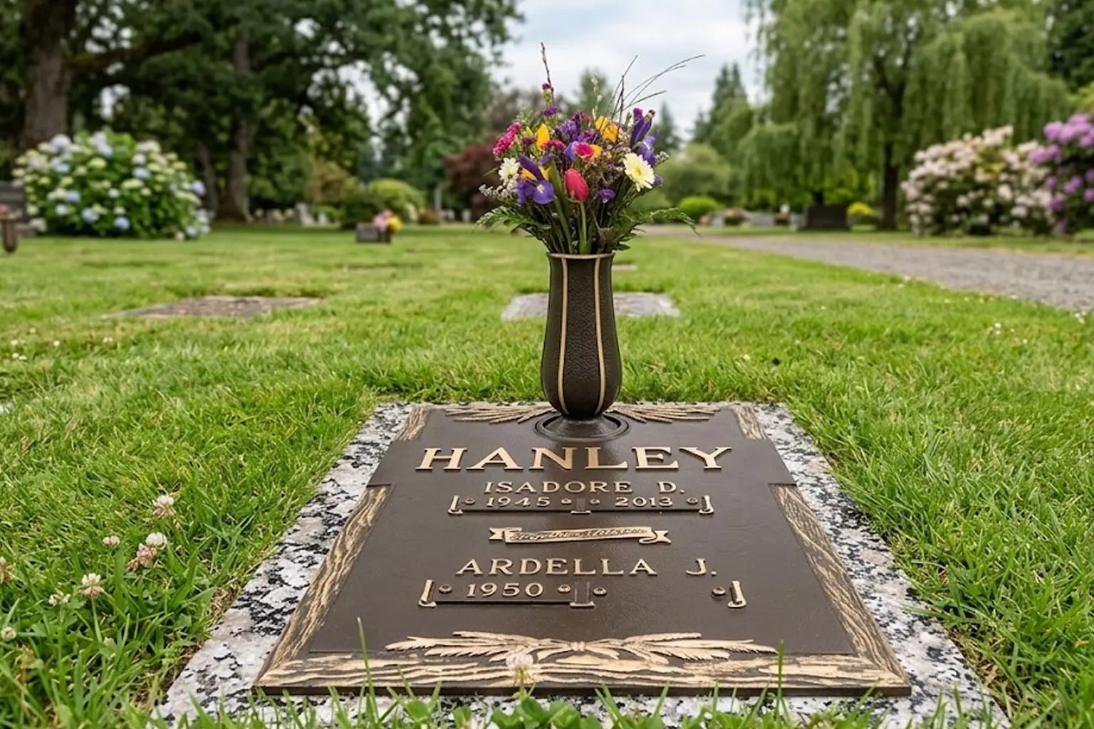 WMFBDI-09 Flat Bronze on Granite Memorials double Interment