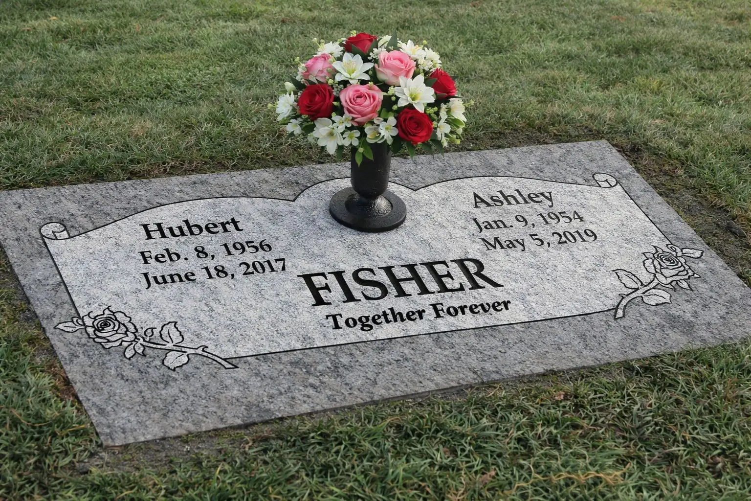 WMFGC-03 Flat Memorial Companion Marker for two people.