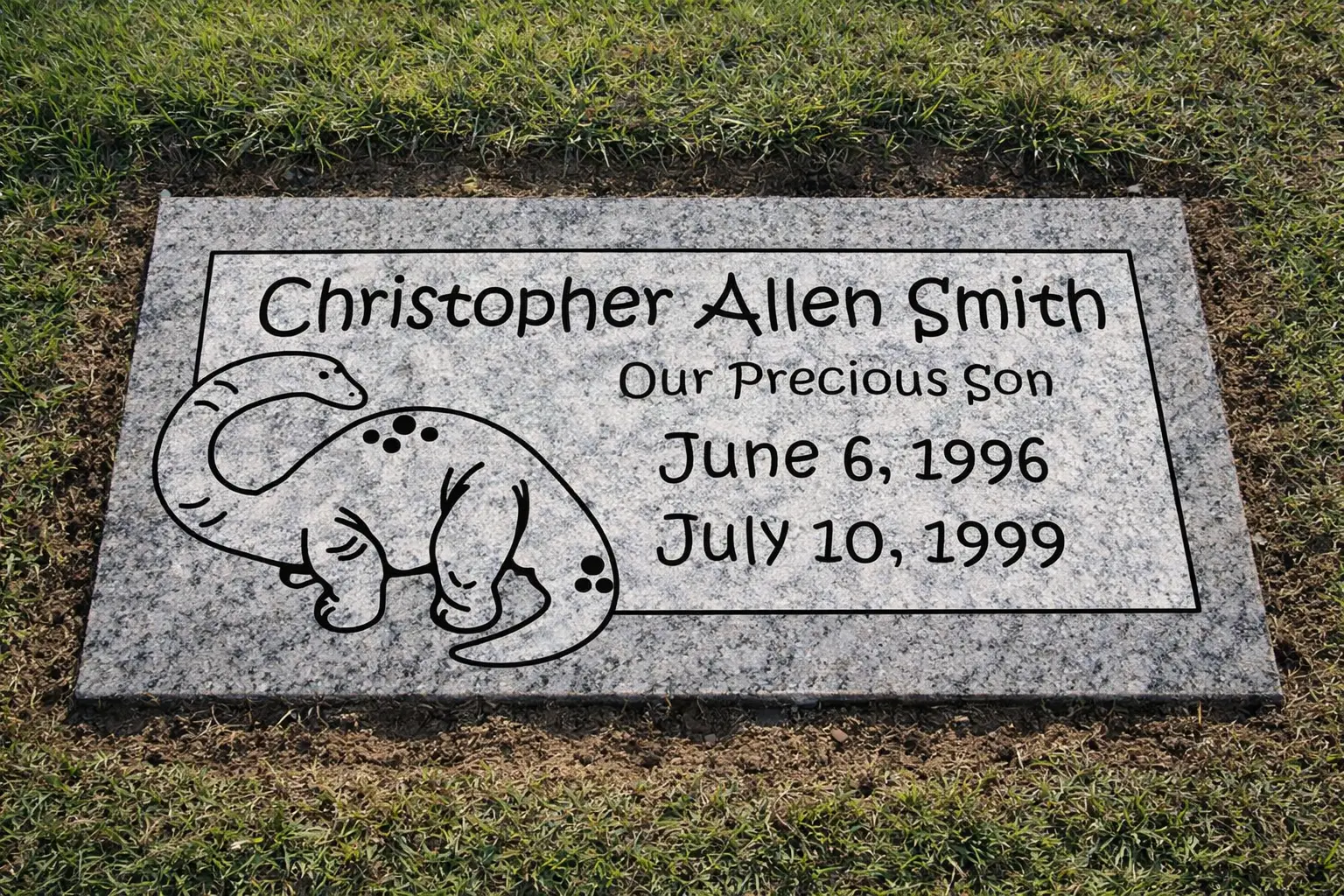 WMFGChild-02 Flat Memorial Marker for a child