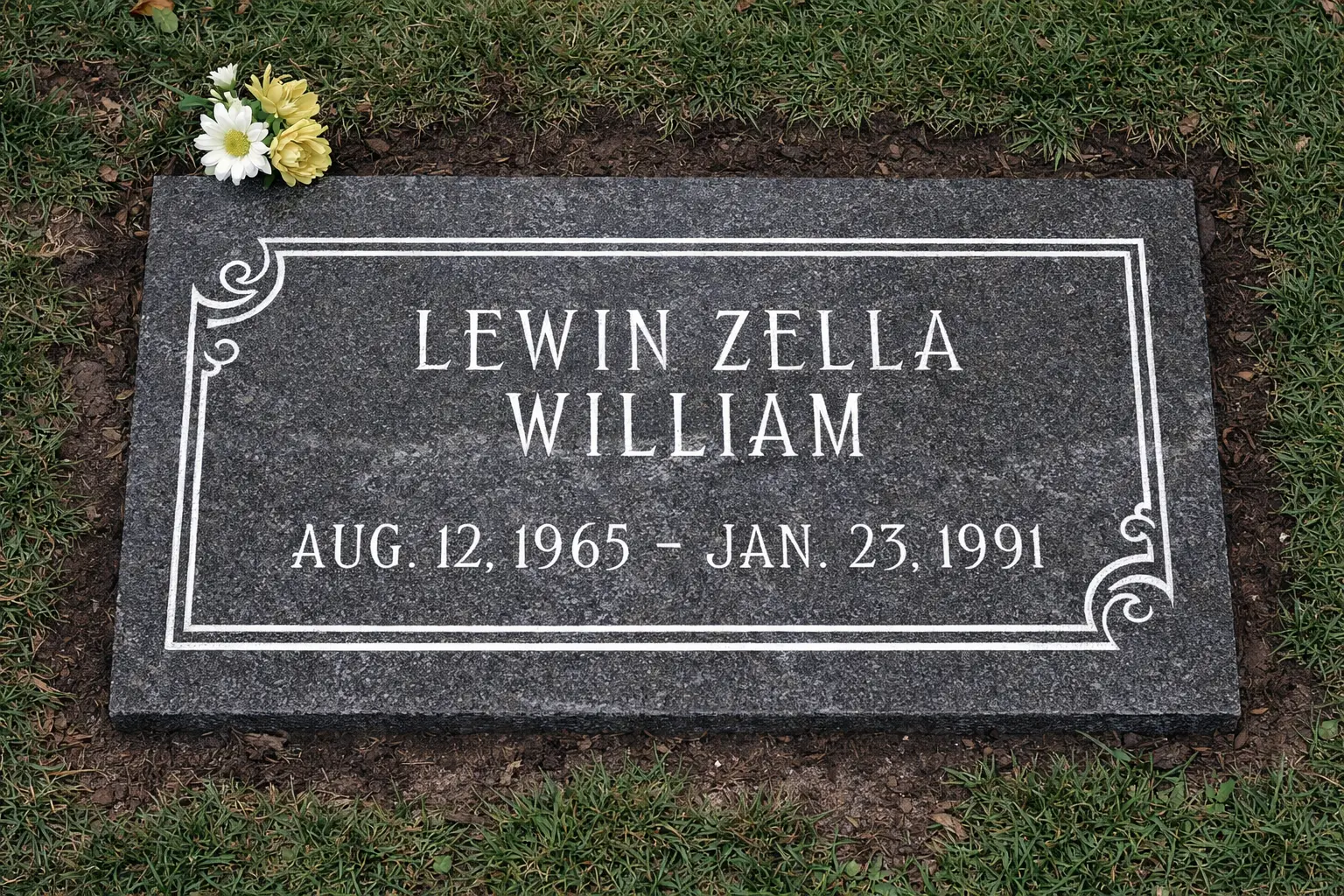 WMFGS-13 Flat Memorial Marker for an individual person
