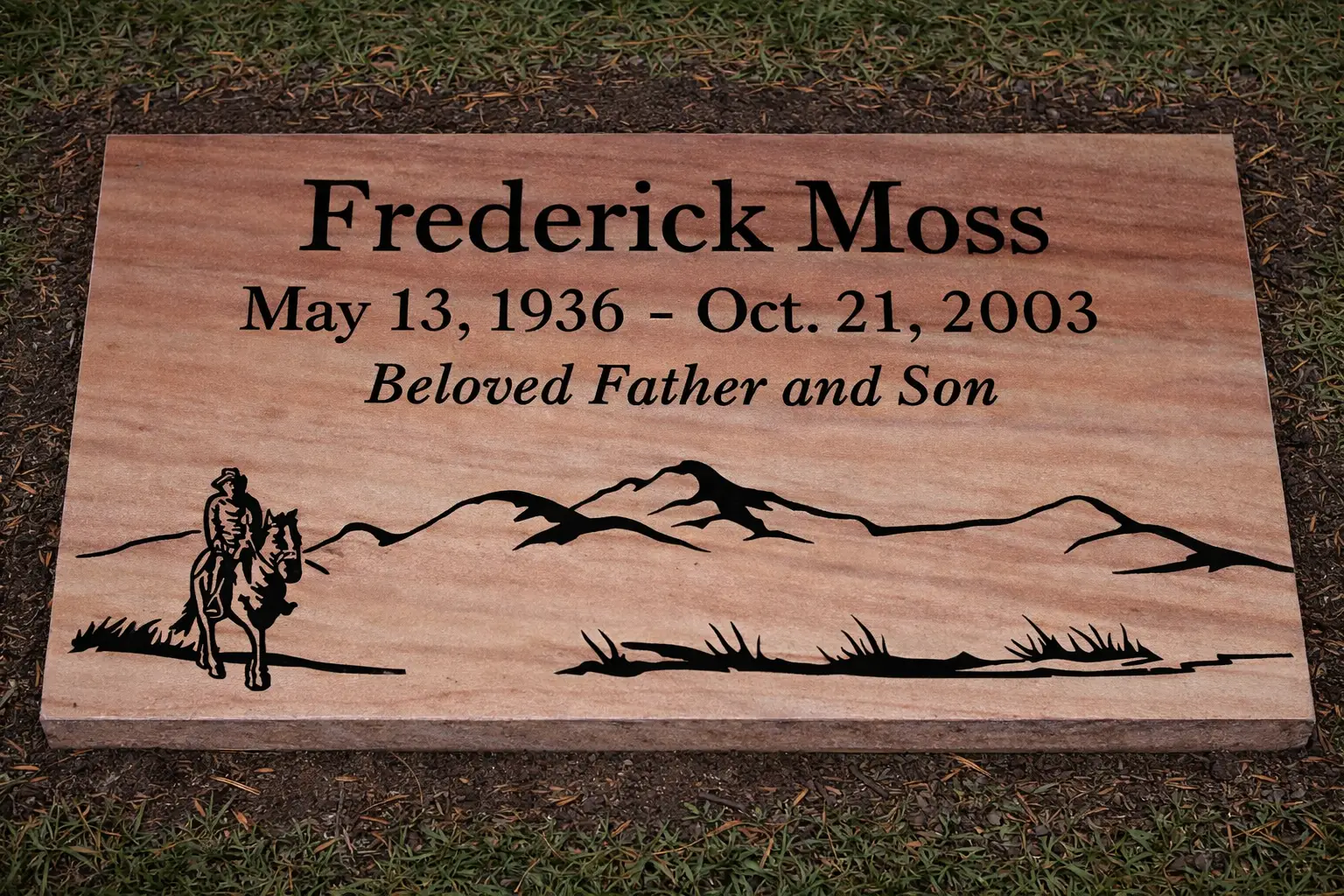 WMFGS-18 Flat Memorial Marker for an individual person