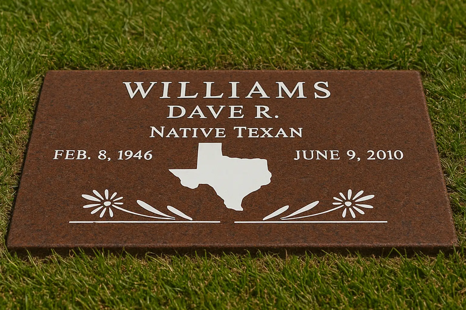 WMFGS-26 Flat Memorial Marker for an individual person
