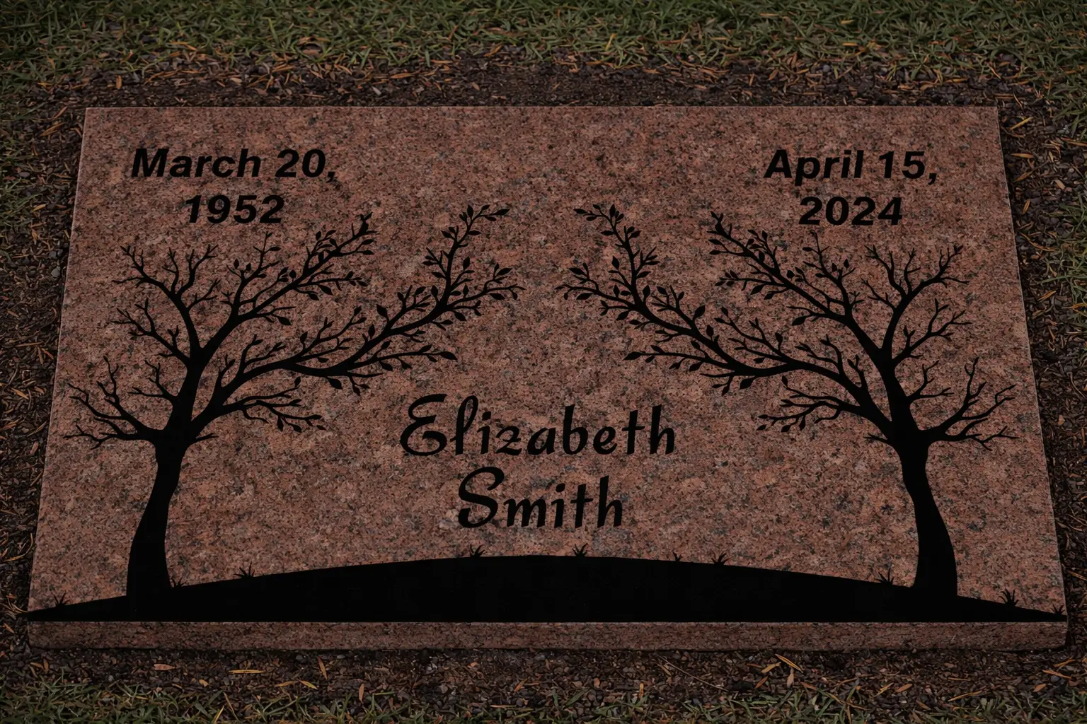 WMFGS-30 Flat Memorial Marker for an individual person