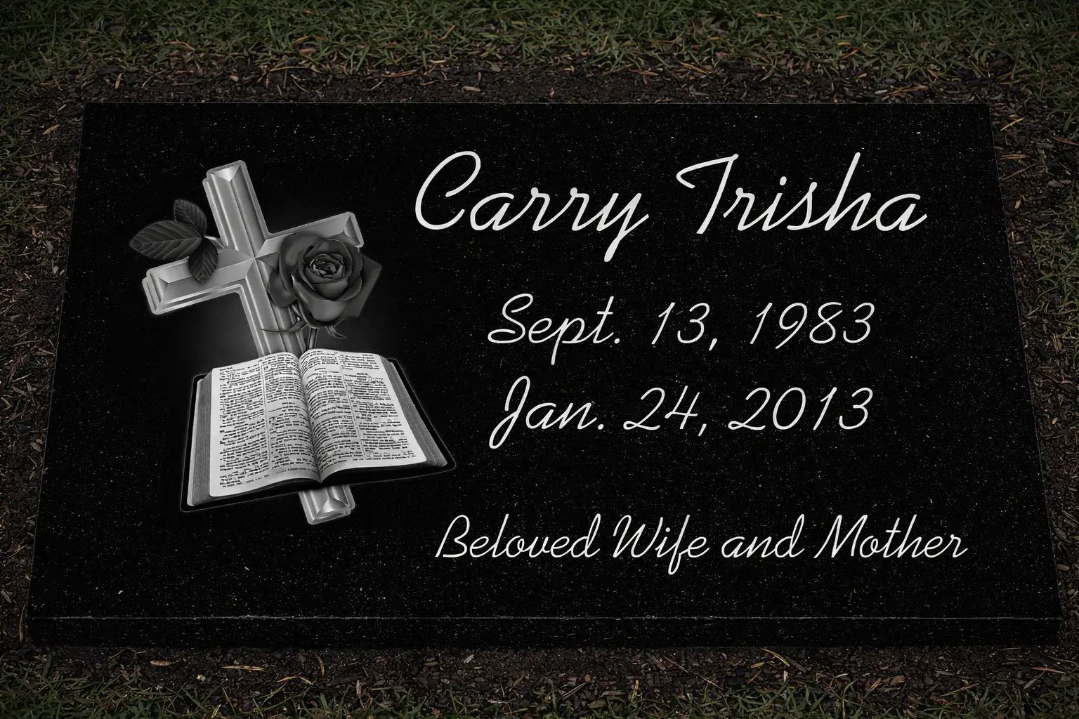 WMFGS-37 Flat Memorial Marker for an individual person