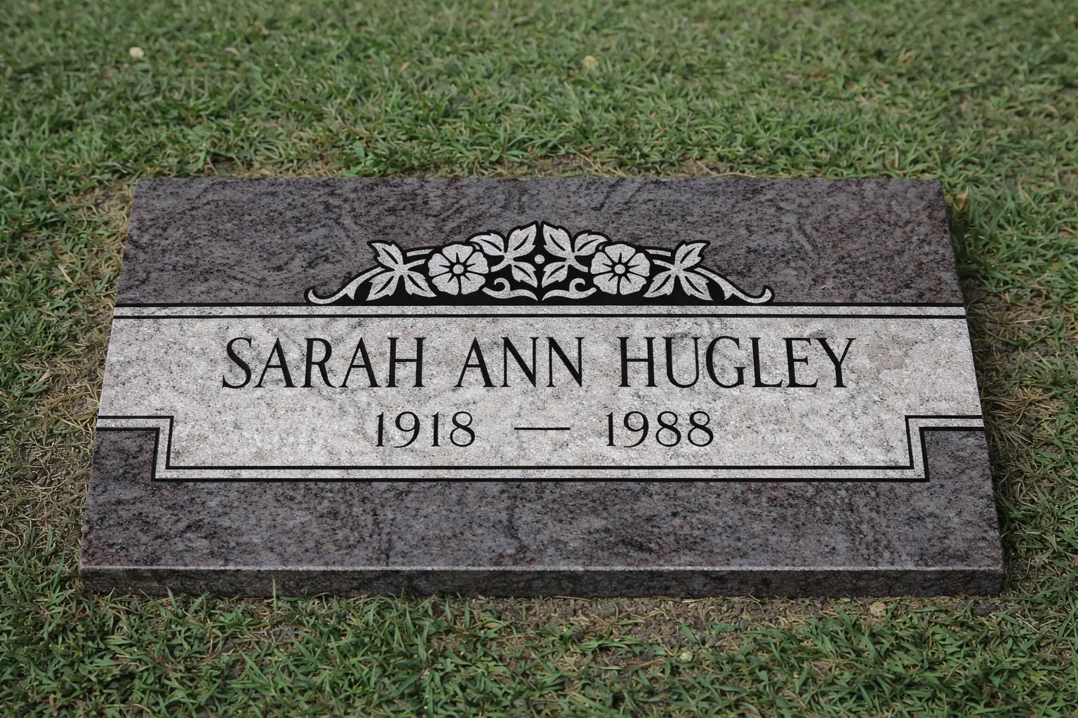 WMFGS-52 Flat Memorial Marker for an individual person