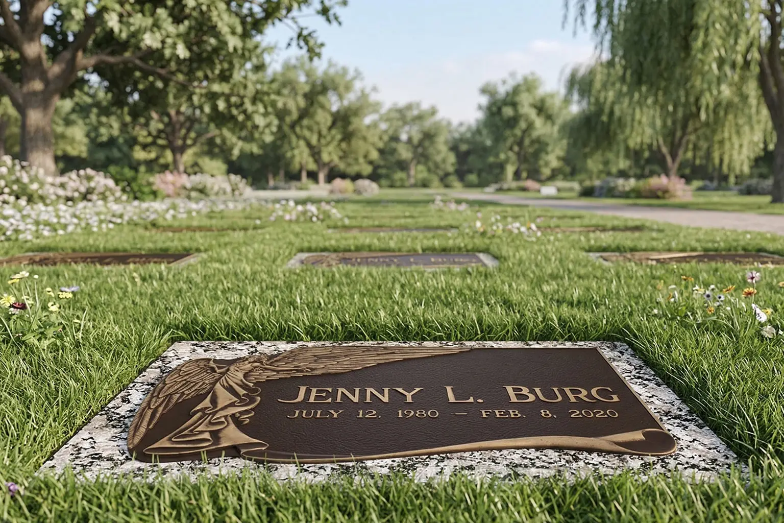 WMFBS-09 Flat Bronze on Granite Memorials for an individual