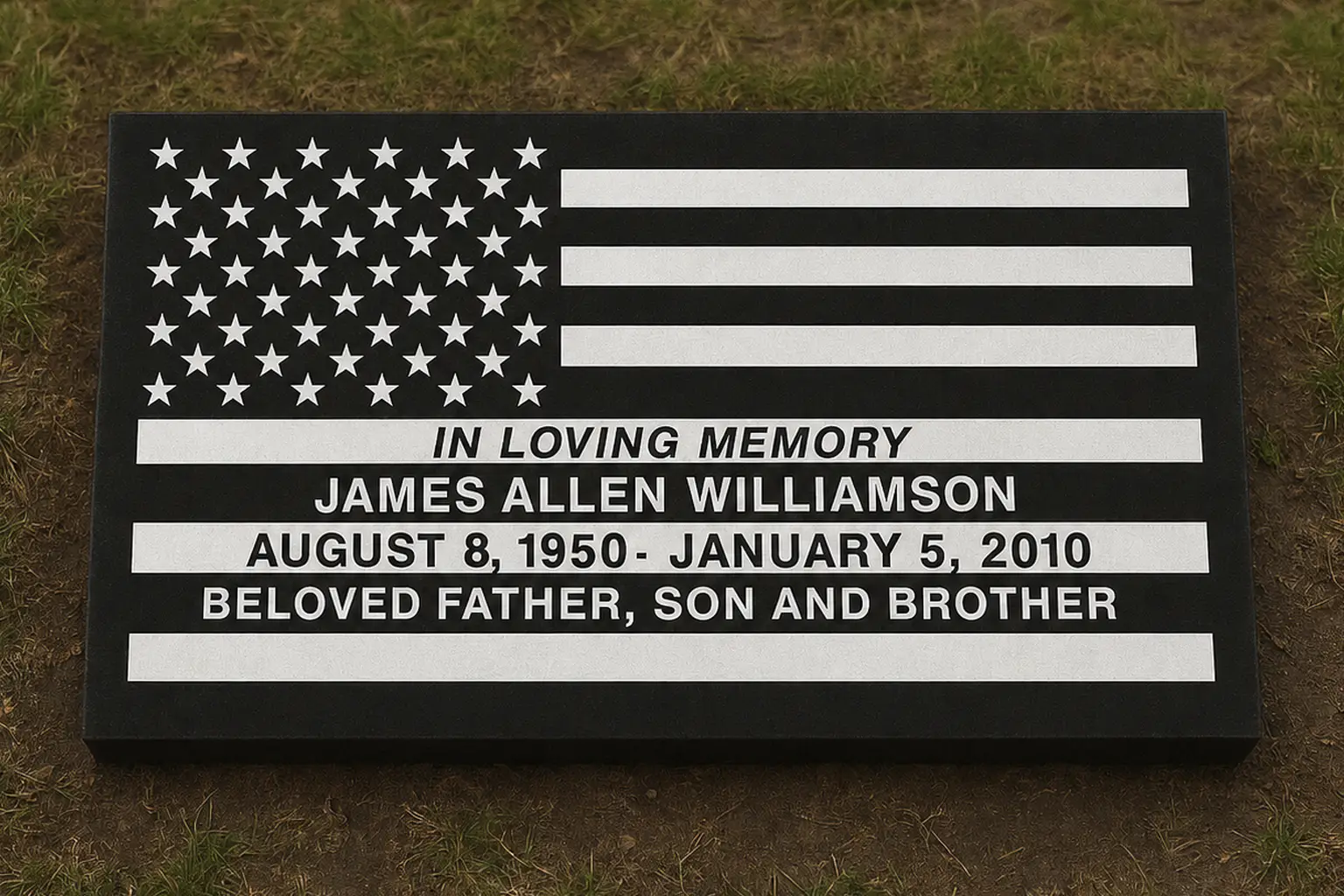 WMFGS-56 Flat Memorial Marker for an individual person