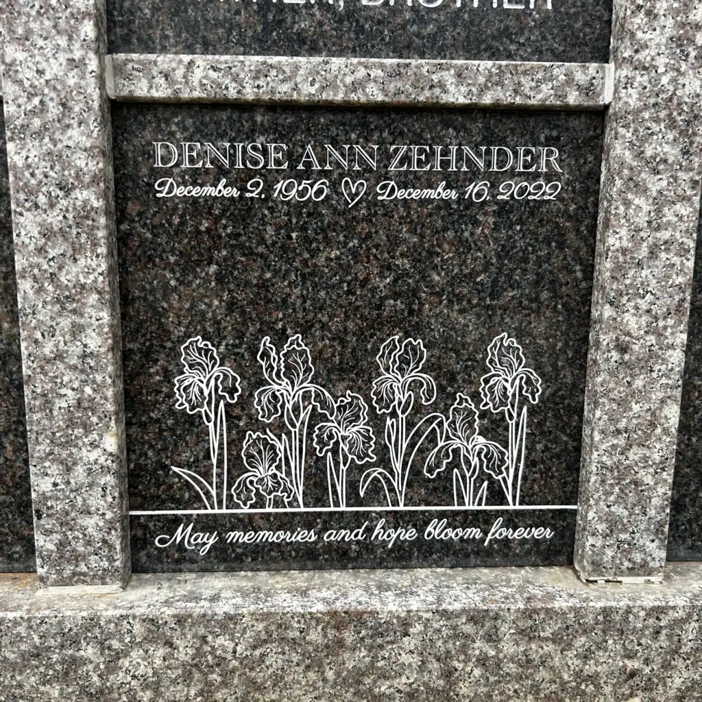 example of photomasking on a gravesite memorial